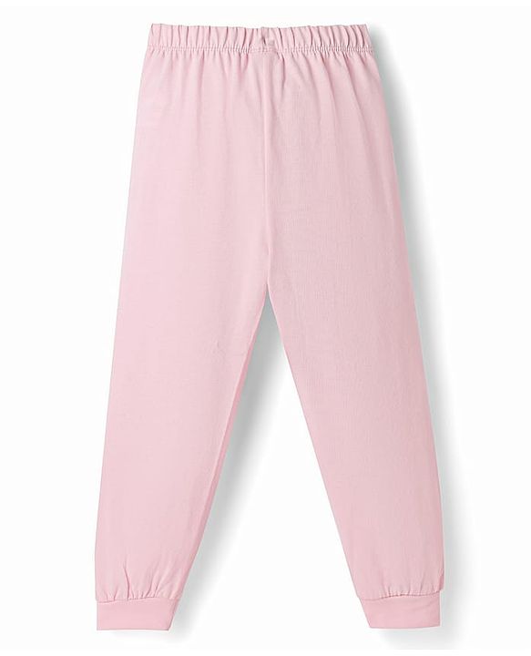 Babyhug Disney Single Jersey Knit Full Sleeves T-Shirt & Pyjama Nightsuit with Minnie Mouse Graphics - Pink
