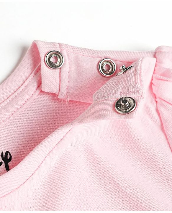 Babyhug Disney Single Jersey Knit Full Sleeves T-Shirt & Pyjama Nightsuit with Minnie Mouse Graphics - Pink