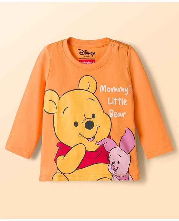 Babyhug Disney Single Jersey Knit Full Sleeves T-Shirt & Pyjama Night Suit with Winnie & Friends Graphics Pack of 2 - Multicolour
