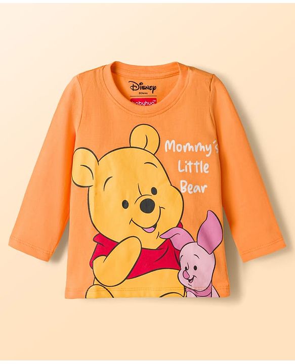 Babyhug Disney Single Jersey Knit Full Sleeves T-Shirt & Pyjama Night Suit with Winnie & Friends Graphics Pack of 2 - Multicolour