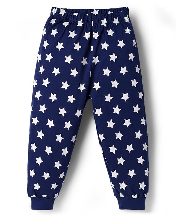 Babyhug Disney 100% Cotton Knit Full Sleeves T-Shirt & Pyjama Night Suit With Micky Mouse Graphics - Navy Blue
