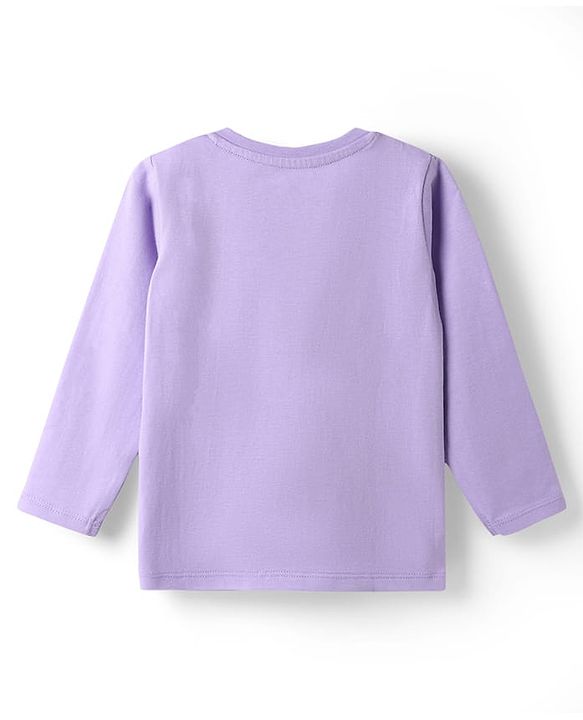 Babyhug Disney Single Jersey Knit Full Sleeves T-Shirt & Pyjama Night Suit With Mickey Mouse Graphics - Lavender