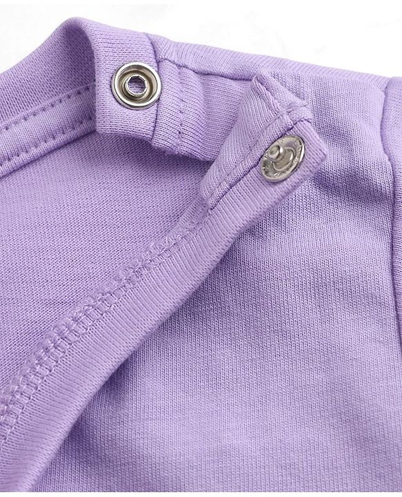 Babyhug Disney Single Jersey Knit Full Sleeves T-Shirt & Pyjama Night Suit With Mickey Mouse Graphics - Lavender