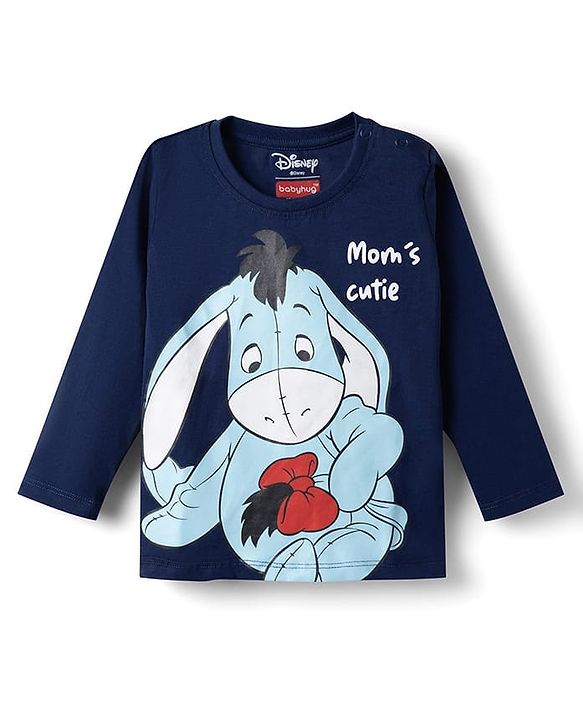 Babyhug Disney Single Jersey Knit Full Sleeves T-Shirt & Pajama Night Suit Winnie & Friends Graphics Pack of 2 - Navy