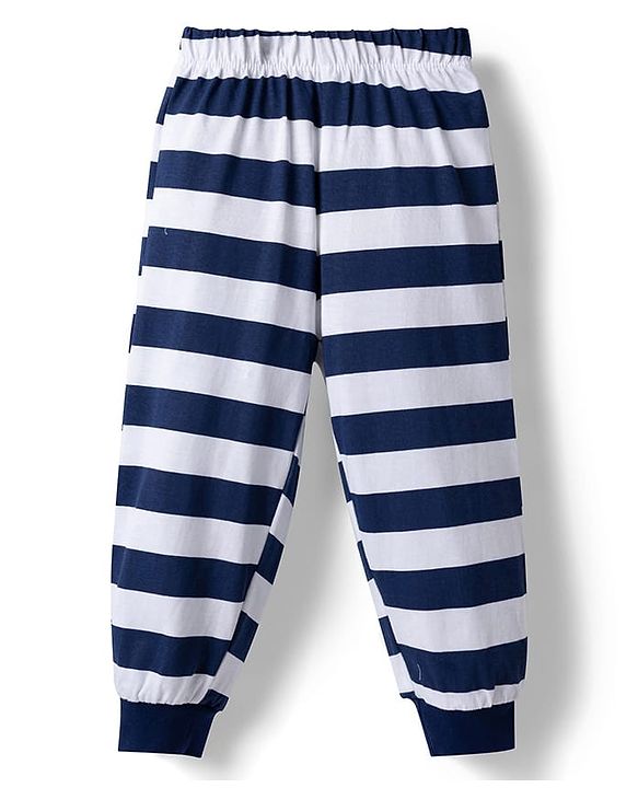 Babyhug Disney Single Jersey Knit Full Sleeves T-Shirt & Pajama Night Suit Winnie & Friends Graphics Pack of 2 - Navy