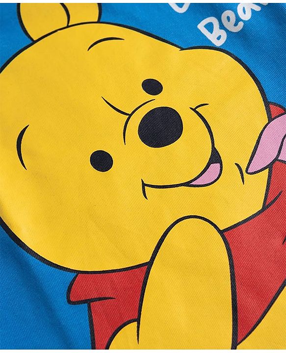 Babyhug Disney Single Jersey Knit Full Sleeves T-Shirt & Pajama Night Suit Winnie & Friends Graphics Pack of 2 - Navy