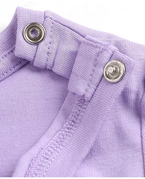 Babyhug Disney 100% Cotton Knit Full Sleeves T-Shirt & Pyjama Night Suit With Minnie & Mickey Mouse Graphic - Lavender