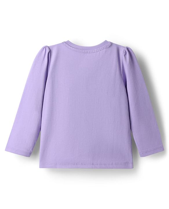 Babyhug Disney 100% Cotton Knit Full Sleeves T-Shirt & Pyjama Night Suit With Minnie & Mickey Mouse Graphic - Lavender