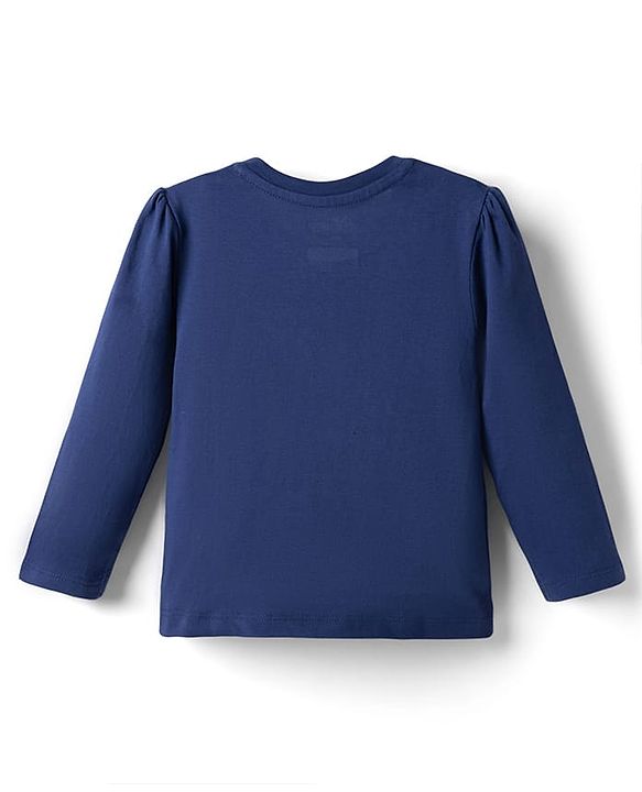 Babyhug Disney Single Jersey Knit Full Sleeves T-Shirt & Pyjama Night Suit with Minnie Mouse Graphics - Navy Blue