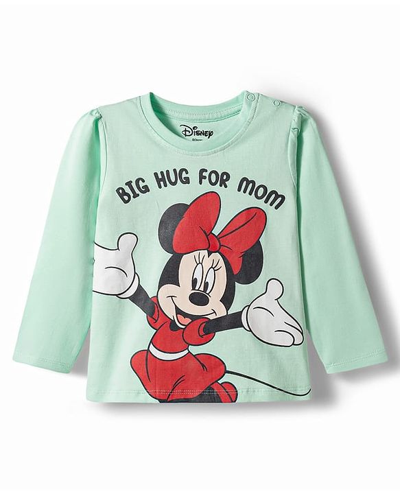Babyhug Disney 100% Cotton Knit Full Sleeves T-Shirt & Pyjama Night Suit With Minnie Mouse Graphics - Multicolor