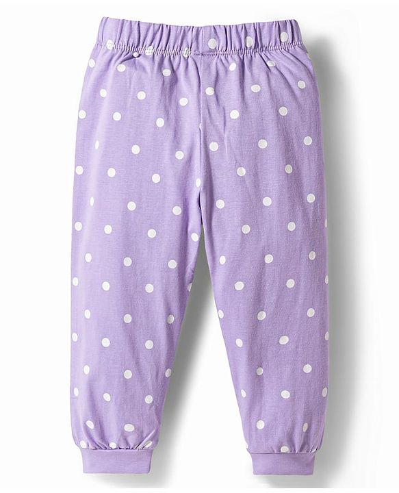 Babyhug Disney 100% Cotton Knit Full Sleeves T-Shirt & Pyjama Night Suit With Minnie Mouse Graphics - Multicolor