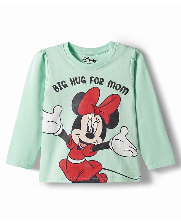 Babyhug Disney 100% Cotton Knit Full Sleeves T-Shirt & Pyjama Night Suit With Minnie Mouse Graphics - Multicolor