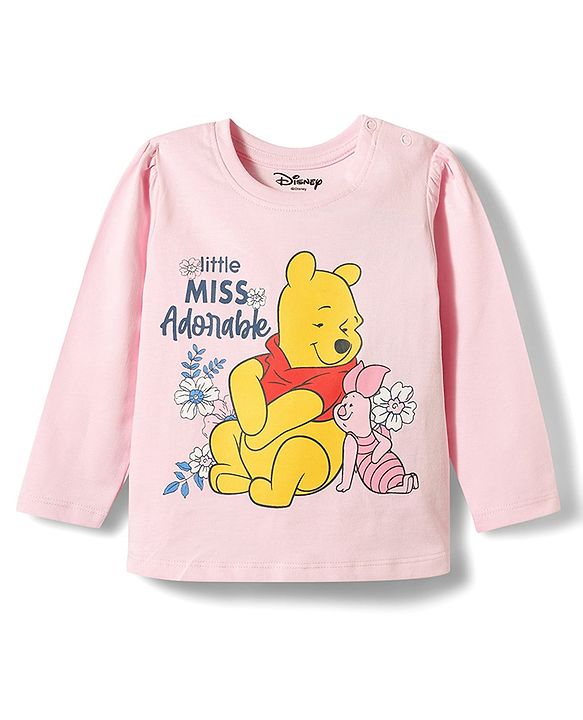 Babyhug Disney Single Jersey Knit Full Sleeves  Winnie the Pooh Graphics T-Shirt & Pyjama Night Suit - Pink