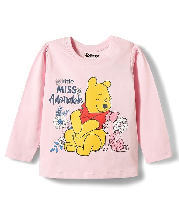Babyhug Disney Single Jersey Knit Full Sleeves  Winnie the Pooh Graphics T-Shirt & Pyjama Night Suit - Pink