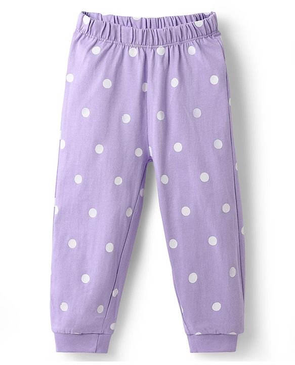 Babyhug Disney Single Jersey Knit Full Sleeves Winnie the Pooh Graphics T-Shirt & Pyjama Night Suit - Lavender