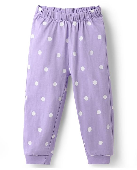 Babyhug Disney Single Jersey Knit Full Sleeves Winnie the Pooh Graphics T-Shirt & Pyjama Night Suit - Lavender