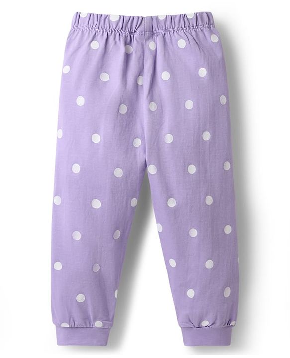 Babyhug Disney Single Jersey Knit Full Sleeves Winnie the Pooh Graphics T-Shirt & Pyjama Night Suit - Lavender