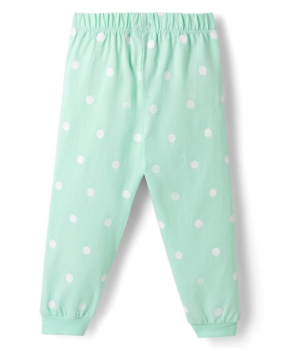 Babyhug Disney 100% Cotton Knit Full Sleeves T-Shirt & Pyjama Night Suit - Light Blue