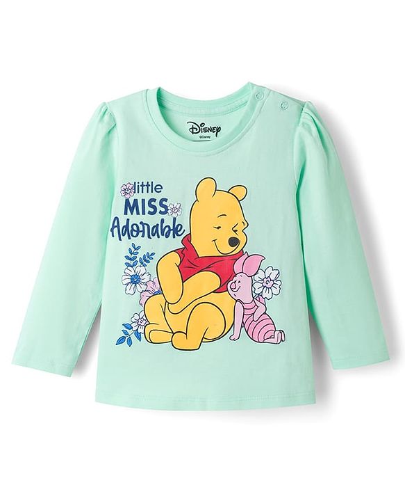 Babyhug Disney 100% Cotton Knit Full Sleeves T-Shirt & Pyjama Night Suit - Light Blue