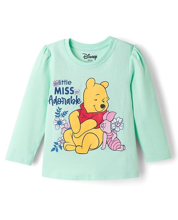 Babyhug Disney 100% Cotton Knit Full Sleeves T-Shirt & Pyjama Night Suit - Light Blue