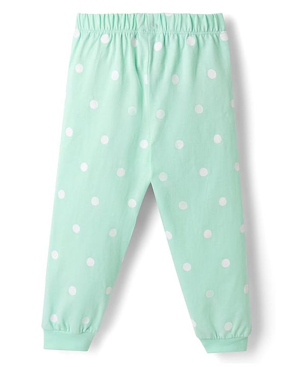 Babyhug Disney 100% Cotton Knit Full Sleeves T-Shirt & Pyjama Night Suit - Light Blue