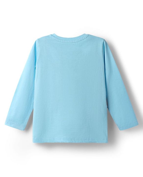 Babyhug Disney 100% Cotton Knit Full Sleeves T-Shirt & Pyjama Night Suit With Winnie The Pooh Graphics - Light Blue