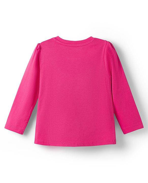 Babyhug Disney 100% Cotton Knit Full Sleeves T-Shirt & Pyjama Night Suit With Minnie Mouse Graphic - Pink