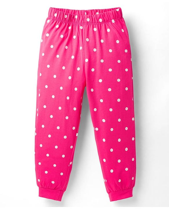 Babyhug Disney 100% Cotton Knit Full Sleeves T-Shirt & Pyjama Night Suit With Minnie Mouse Graphic - Pink