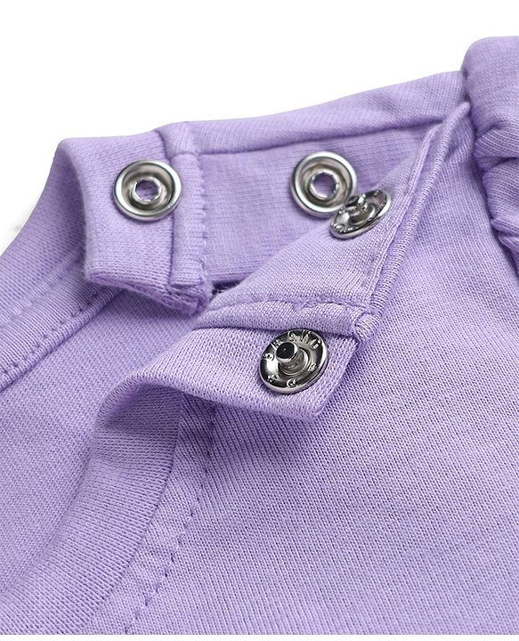 Babyhug Disney 100% Cotton Knit Full Sleeves T-Shirt & Pyjama Night Suit With Marie & Polka Dots Graphic - Lavender