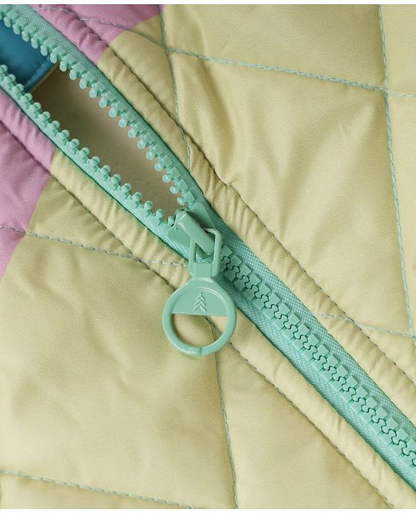 Pine Kids Woven Full Sleeves Quilted Bomber Jacket - Sea Green