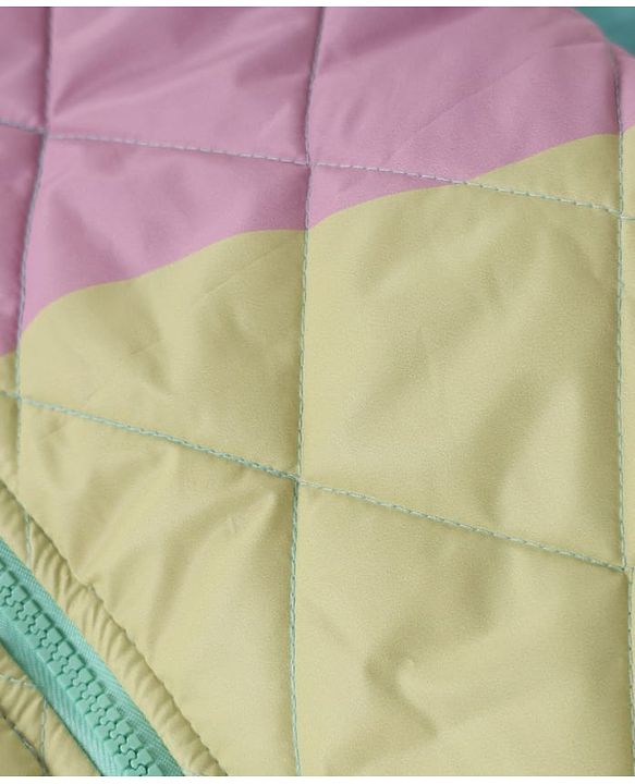 Pine Kids Woven Full Sleeves Quilted Bomber Jacket - Sea Green