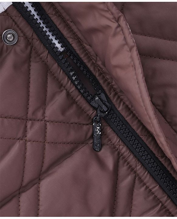 Pine Kids Woven Hooded Winter Jacket with Full Sleeves - Brown