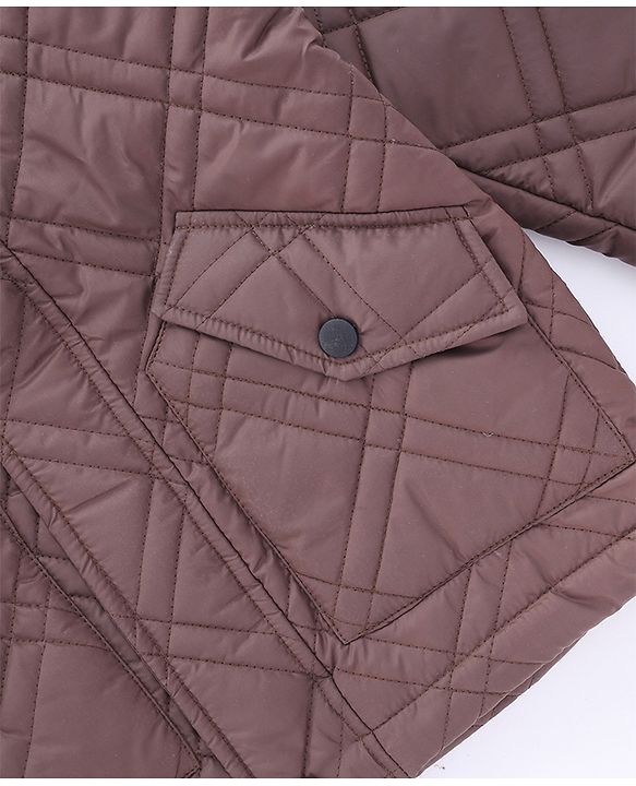 Pine Kids Woven Hooded Winter Jacket with Full Sleeves - Brown
