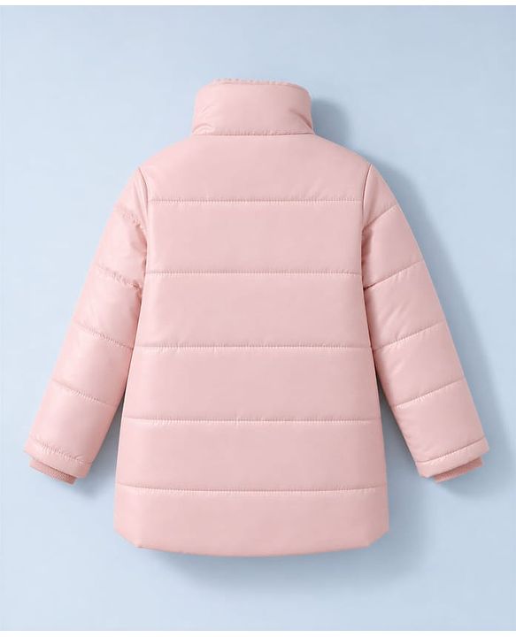 Pine Kids Woven Full Sleeves Solid Colour Padded Jacket - Pink