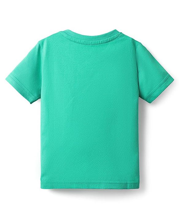Babyhug Cotton Knit Half Sleeves Bear & Surfing Printed T-Shirt & Pyjama Night Suit - Green