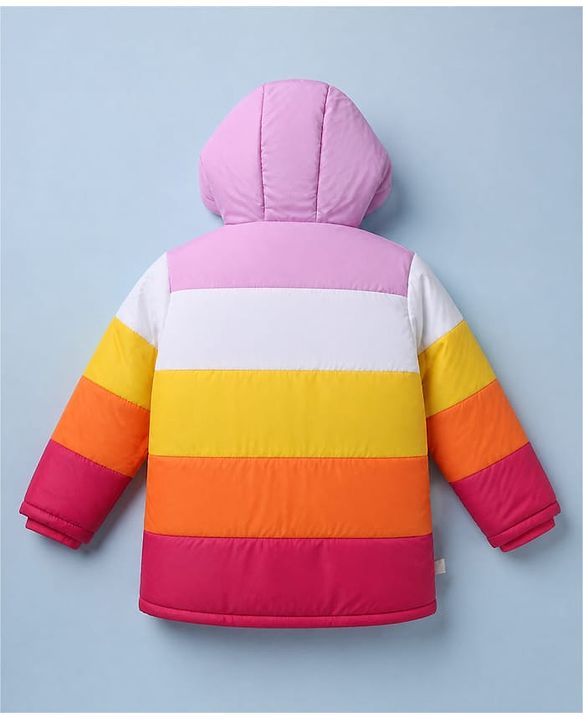 Pine Kids Woven Full Sleeves Hooded Padded Winter Jacket - White