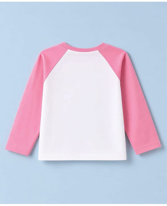 Babyhug 100% Cotton Knit Full Sleeves T-Shirt & Pyjama Night Suit with Cat & Heart Print - Pink