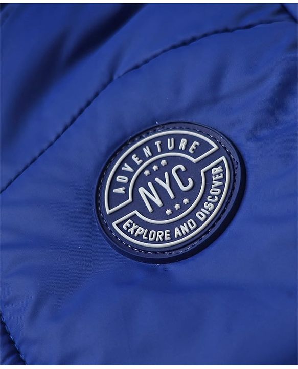 Pine Kids Woven Full Sleeves Padded Hooded Winter Jacket - Royal Blue