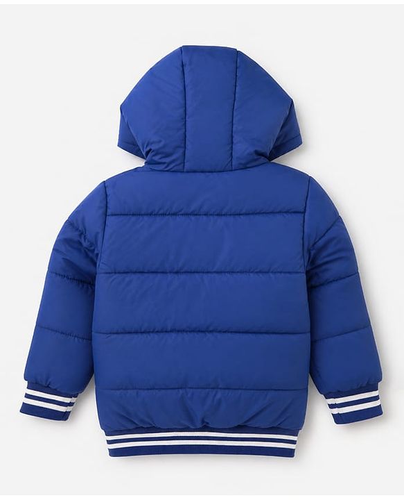 Pine Kids Woven Full Sleeves Padded Hooded Winter Jacket - Royal Blue