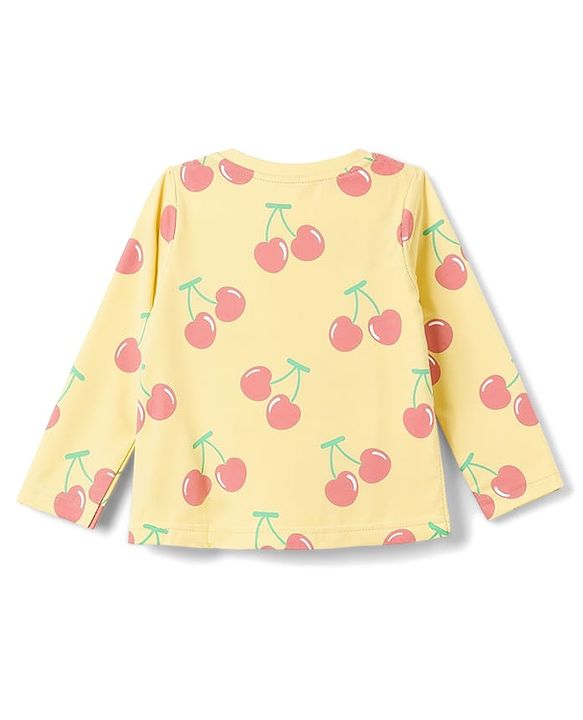 Babyhug 100% Cotton Knit Full Sleeves Co-Ords T-Shirt & Pyjama Night Suit Apple Print -Yellow