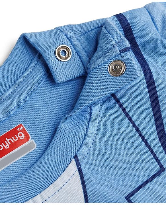 Babyhug 100% Cotton Knit Full Sleeves Co-Ords T-Shirt & Pyjama Night Suit with Doctor Theme Print - Blue