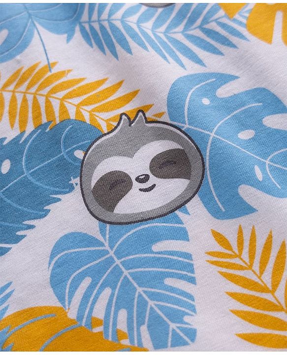 Babyhug Cotton Knit Half Sleeves Koala Printed Co-Ords T-Shirt & Shorts Night Suit -White