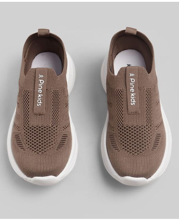 Pine Kids Slip On Sneaker Shoes With Logo Design - Grey