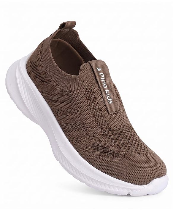 Pine Kids Slip On Sneaker Shoes With Logo Design - Grey
