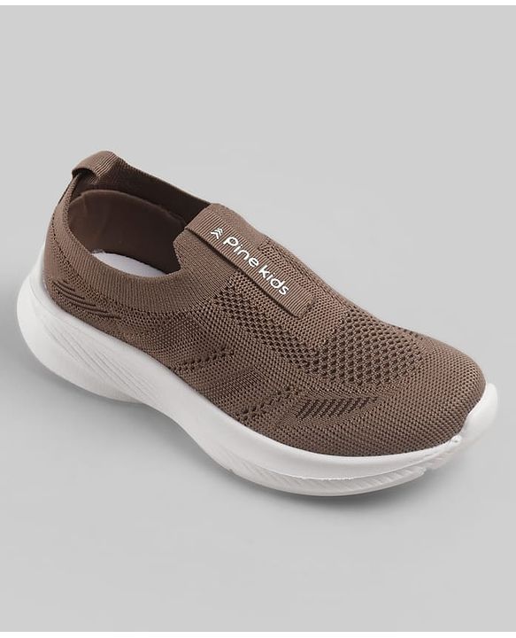 Pine Kids Slip On Sneaker Shoes With Logo Design - Grey