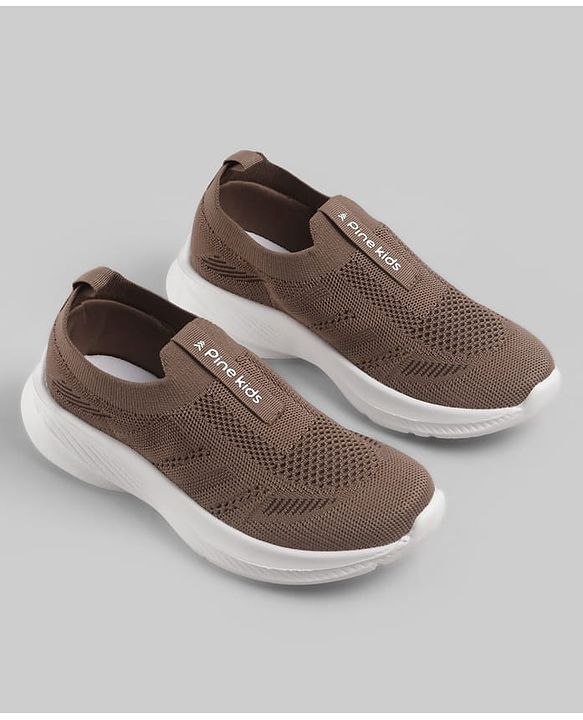 Pine Kids Slip On Sneaker Shoes With Logo Design - Grey