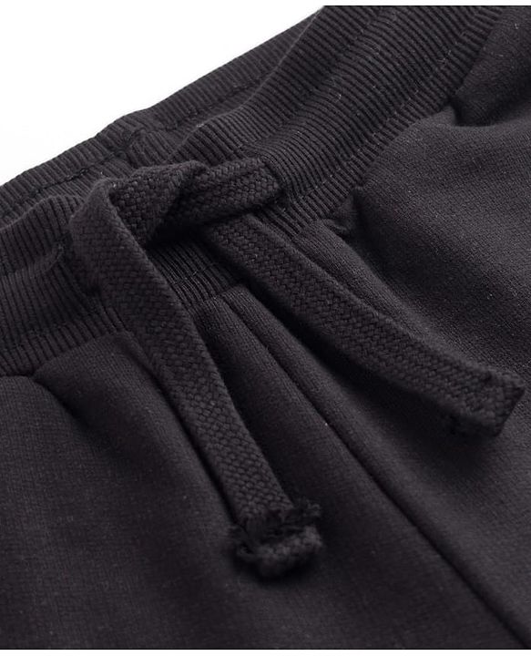 Pine Kids Knit Full Length Lounge Pant With Cargo Pockets & Text Print - Black