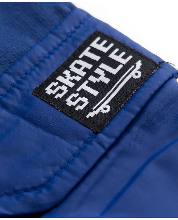 Pine Kids Knit Full Length Lounge Pant With Cargo Pockets & Text Print - Navy Blue