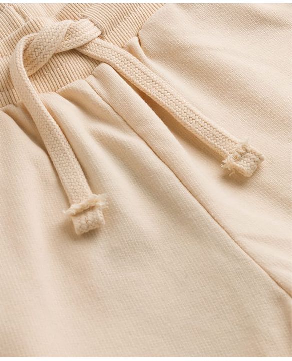 Pine Kids Knit Full Length Lounge Pant With Cargo Pockets & Text Print - Beige