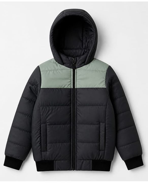 Pine Kids Woven Hooded Jackets with Full Sleeves in Grey for 4-5 Years